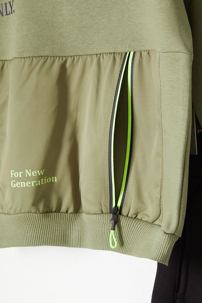 Cansın Mini Green Kangaroo Pocket Fleece Boy's Hooded Tracksuit Set 16731