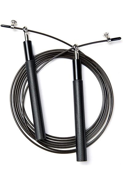 Janissary Crossfit Length Adjustable Deluxe Black Jump Rope with Aluminum Alloy Handle and Ball Bearing
