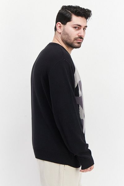 Puma Men Sportswear Fit Crew Neck Textured Sweatshirts, Black Combo