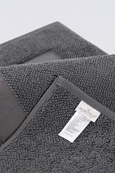 Ecocotton Χαλάκι μπάνιου Kaia Anthracite 100% οργανικό βαμβάκι 60 x 100 cm