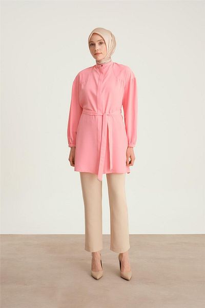 Armine Candy Pink Robe Belted Tunic - 24Y4007