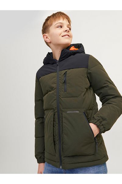 Jack & Jones Jack Jones Jjeotto Jachetă puf Sn Jnr Palton kaki pentru copii 12258547 -03