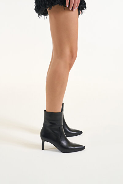 Louis Cardy Anita Siyah Hakiki Deri Kadın Topuklu Bot