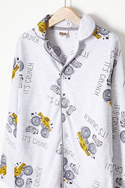 Cansın Mini Monster Truck Printed Boy Pajama Set 16331
