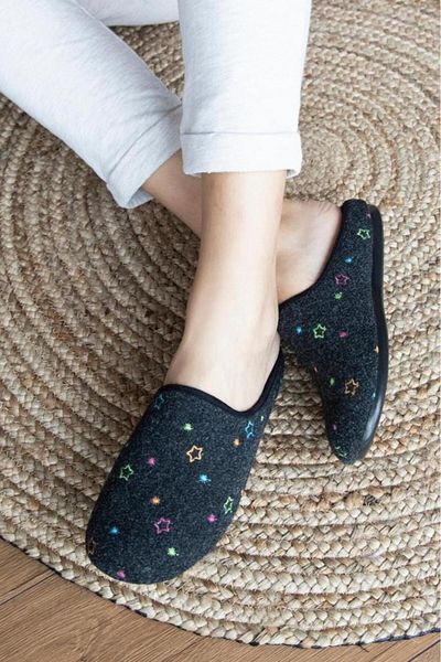 Muya Missy 32907-001 Black Women's Winter House Slippers - Size 36-40