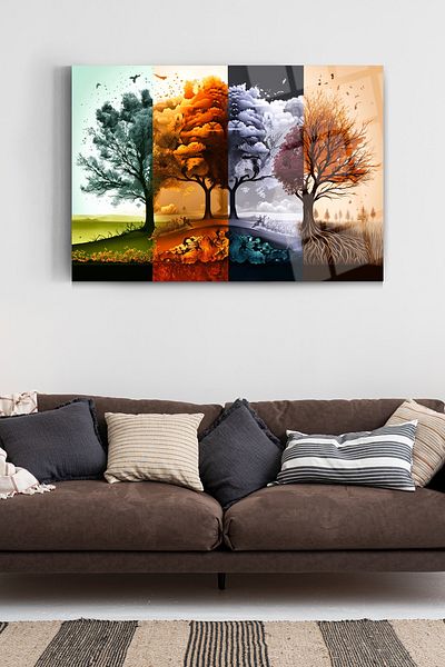 glassartdesign Pictură pe sticlă Four Seasons 02