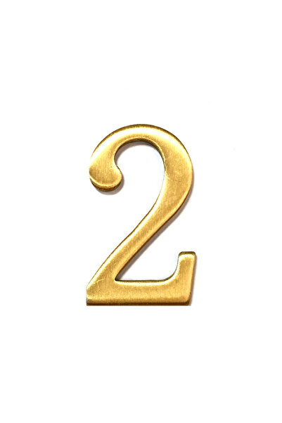 Choice رقم منزل نحاسي رقم 2، مقاس 5×3 سم تقريبًا، لاصق ذاتي ثلاثي الأبعاد، من...