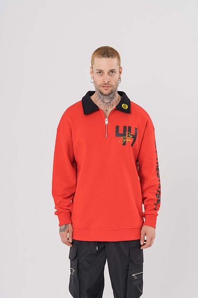 go gang own 44 Polo Neck Zipper Detailed Sweatshirt