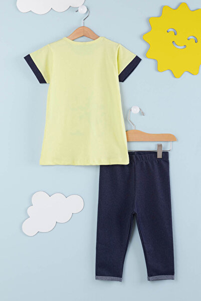 Cansın Mini Girl's Floral Embroidered Capri Suit 2-9 Years 13938