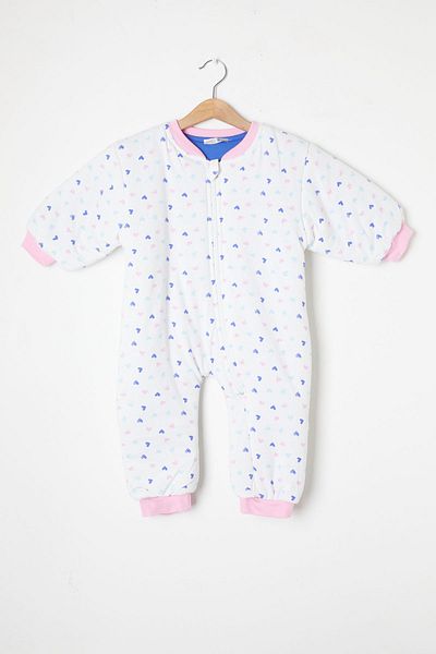 Cansın Mini White Heart Patterned Girl's Sleeping Bag 16360
