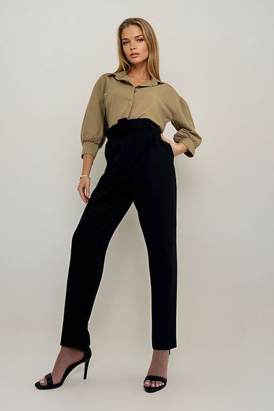 VAGGON Pantaloni de damă cu centură neagră - Prm1157