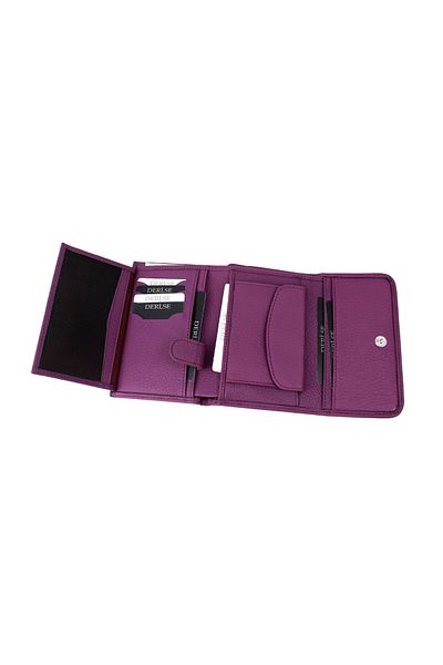 deri,se club Women's Purple Genuine Leather Card Holder Wallet