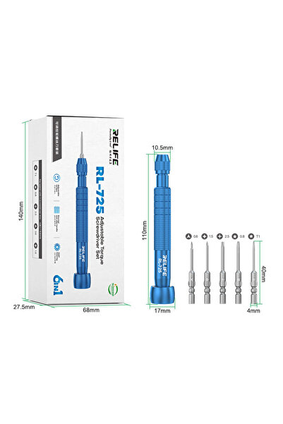 MECHANIC مجموعة مفكات عزم الدوران القابلة للتعديل RELIFE RL-725 للتفكيك والإصلاح لأجهزة iPhone وAndroid وSilicone S...