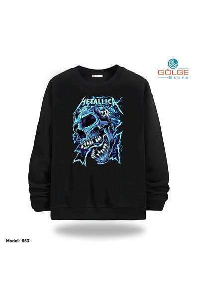 Gölge Store Metallica Chest Printed Slimfit Crew Neck 2 Thread Unisex Sweatshirt