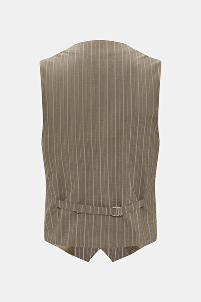 W Collection Beige Buttoned Cotton/Wool Vest