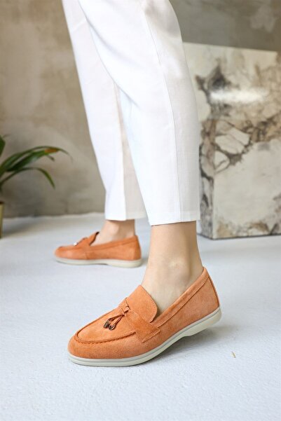 NILUFARR Lou Orange Genuine Suede Women's Casual Shoes