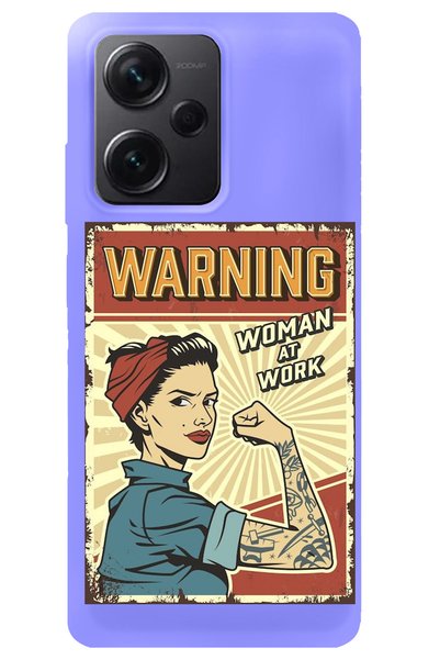 WANNA PROTECT Xiaomi Redmi Note 12 Lilac Velvet Warnıng Girl Power Patterned ...