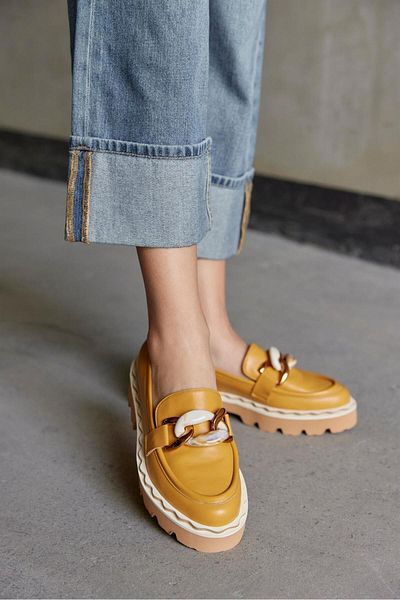 NILUFARR Дамски мокасини от естествена кожа Ladonna Mustard