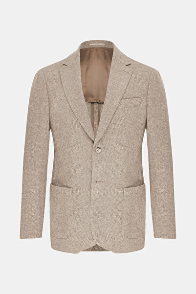 W Collection Beige Buttoned Wool Jacket