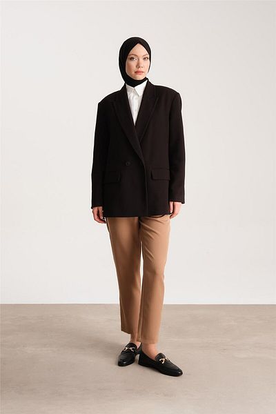 Armine Pantaloni cu talie înaltă Camel Morcov - Ort2518