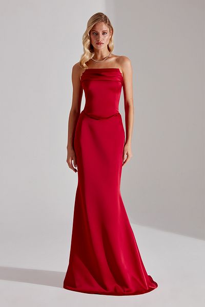 BETTY & SAM DAPHNE RED CORSE AND SKIRT NIKAH DRESS
