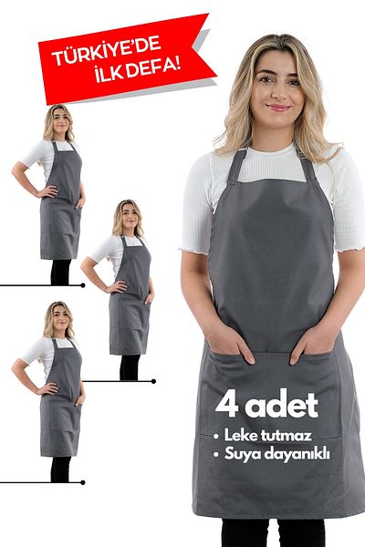 sevilya 4 Simple Adjustable Strap Kitchen Aprons
