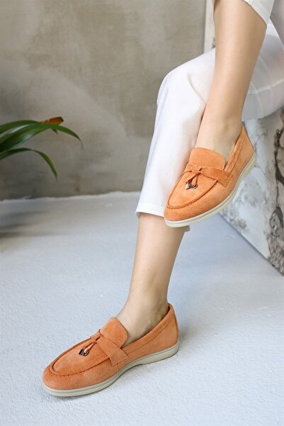 NILUFARR Lou Orange Genuine Suede Women's Casual Shoes