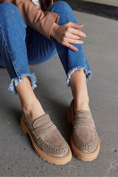 NILUFARR Rosy Mink Genuine Suede Trock Women's Loafer