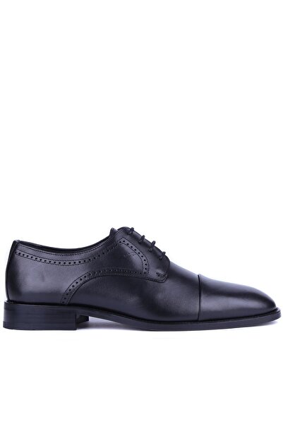 Fosco - Siyah Hakiki Deri Erkek Günlük Ayakkabı 9754 - 6957