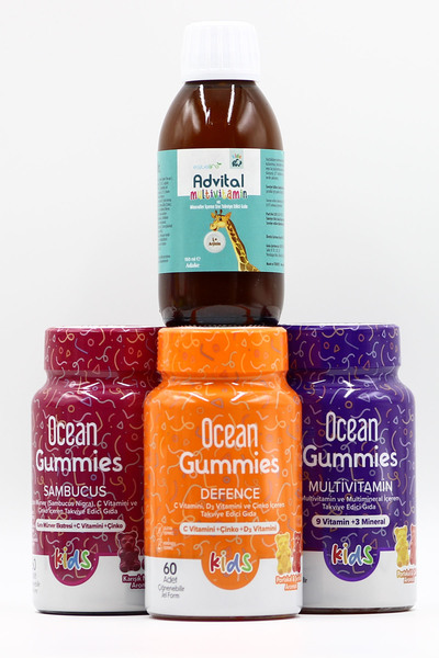 Orzax Ocean Gummies Çiğneme Jel ve Advital Multivitamin Vitamin Deposu Seti