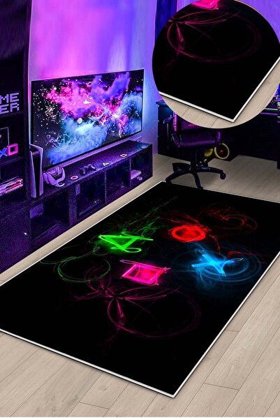 West Home Gamer Halısı Yıkanabilir Kaymaz Taban Led Işık Görselli Genç Odası ...