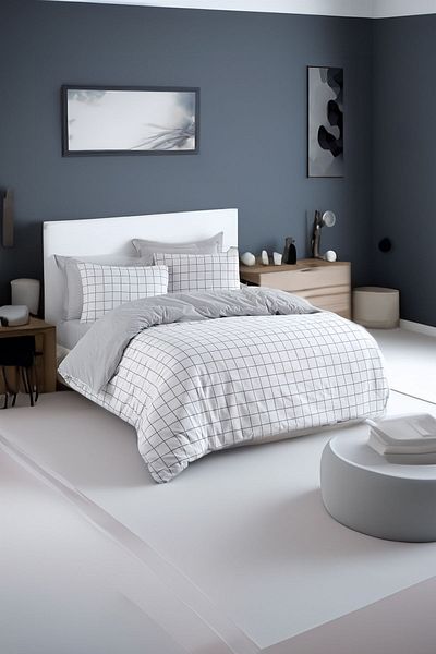 Eponj Home Σετ Παπλωματοθήκη Διπλό Γκρι Artus - Εύκολο στο Σιδέρωμα