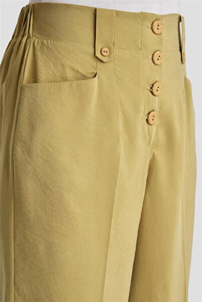 Armine Düğmeli Modal Pantolon 24k2621 Zeytin