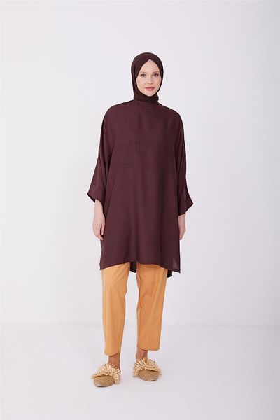Armine Pantaloni de bază din bumbac 23y2415 Camel