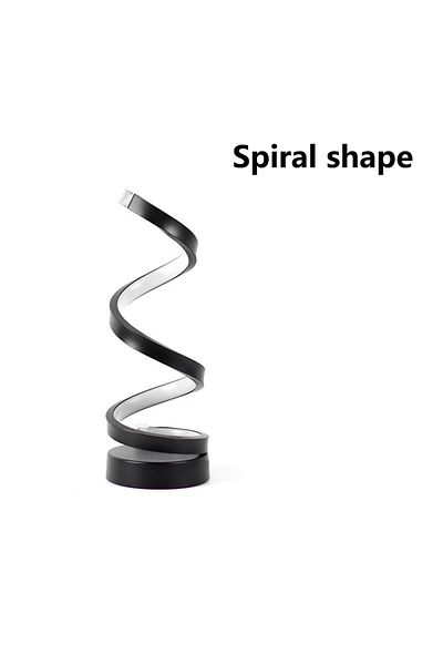 GGBEE Type A 5v Usb Led Table Lamp Modern Creative Spiral Desk Light 3 Colors Dimmable For Bedroom Living