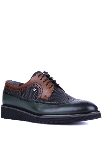 Fosco - Yeşil,Taba Hakiki Deri Erkek Günlük Ayakkabı 1106 - 6962