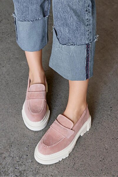 NILUFARR Matilda Pudra Süet Hakiki Deri Kadın Loafer