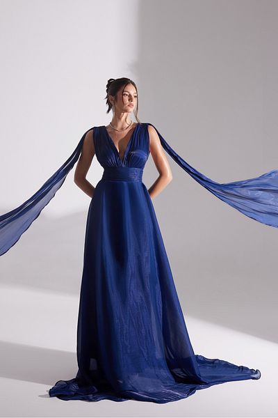 BETTY & SAM Emily Dark Blue Floused Night Dress