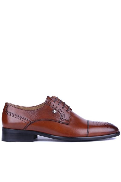 Fosco Men's Classic Genuine Leather Shoes Tan 2703 - 6935