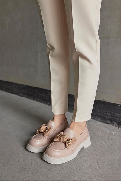 NILUFARR Дамски мокасини Little Teddy Beige от естествена кожа