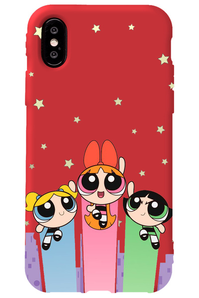 WANNA PROTECT iPhone XS Red Inside Velvet Puff Girl Power Patterned Silicone ...