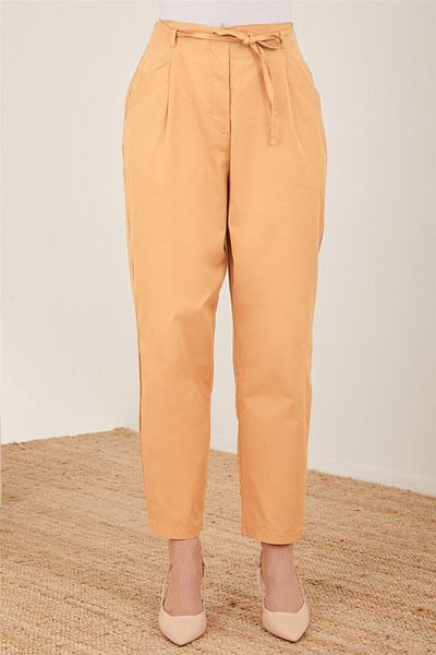 Armine Pantaloni din bumbac cu spate elastic 23y2409 Camel