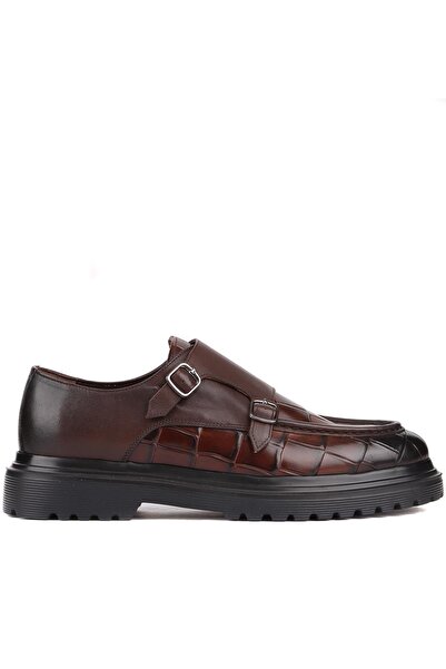 Shoetyle - Brown Croco Leather Buckle Men's Classic Shoes 250-1616