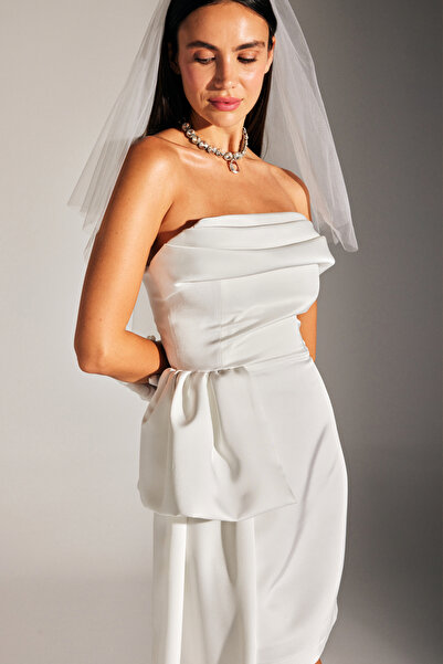 BETTY & SAM Perry BEYAZ Detaylı Mini Elbise