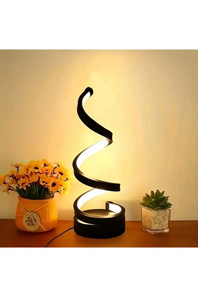 GGBEE 5V USB LED Table Lamp Modern Creative Spiral Desk Light 3 Colors Dimmable For Bedroom Living Room...