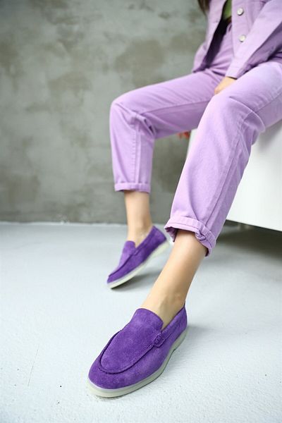 NILUFARR Дамски ежедневни обувки Camelia Lilac от естествен велур