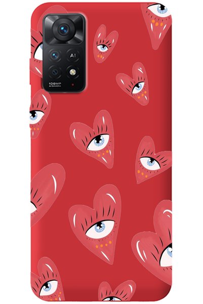 WANNA PROTECT Xiaomi Redmi Note 11 Pro Red Inside Velvet Heart Eye Girl Power...