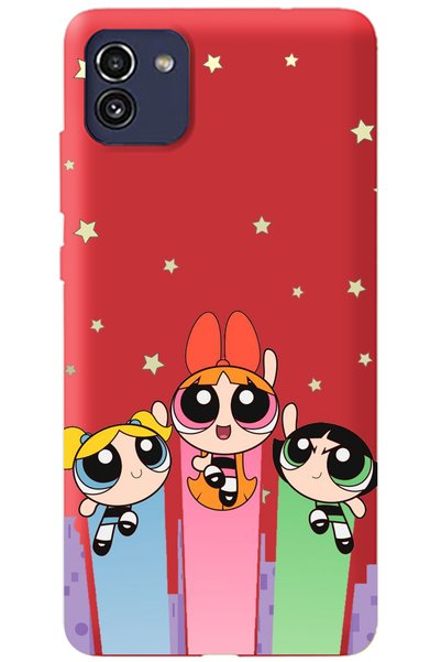 WANNA PROTECT Samsung A03 Red Inside Velvet Puff Girl Power Patterned Silicon...