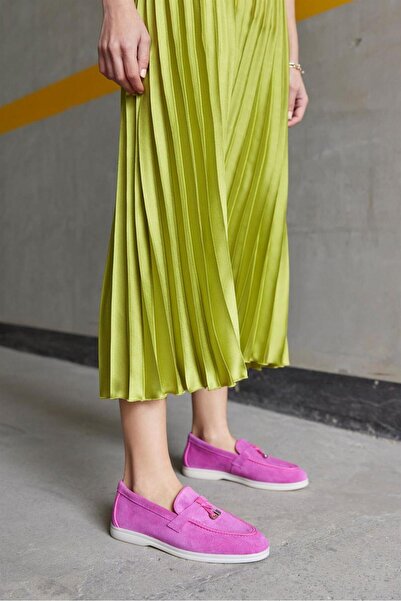 NILUFARR Γυναικεία casual παπούτσια Roma Pink Γνήσιο Suede