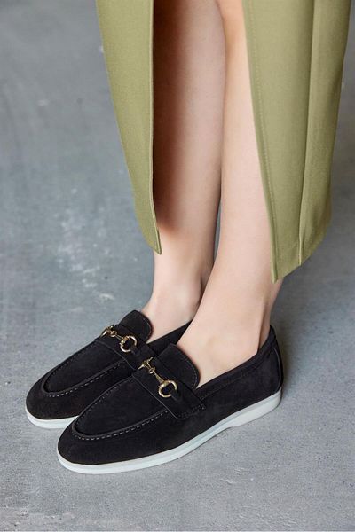 NILUFARR Laura Black Genuine Suede Women's Casual Shoes